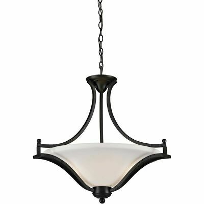 Z-Lite 703SFC-MB Lagoon Three Light Pendant, Steel Frame, Matte Black Finish