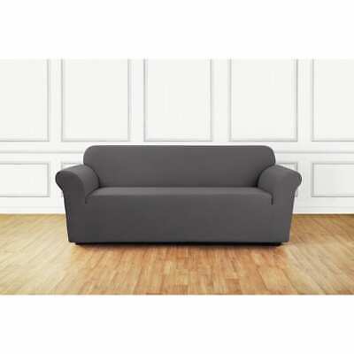 Sure Fit Stretch Delicate Leaf Sofa Cover in Grey