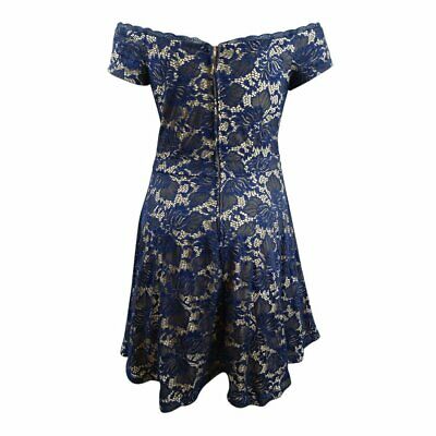 B. Darlin Womens Juniors Plus Lace Fit & Flare Dress, Size 22W