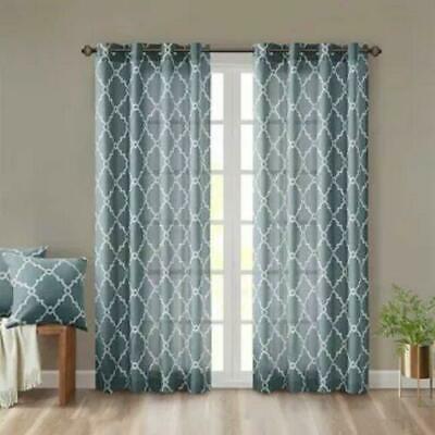 Madison Park Saratoga Fretwork Print Grommet Window Curtain