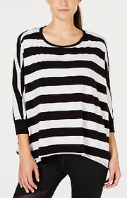 Calvin Klein Rugby-Striped Relaxed Dolman-Sleeve Top, Choose Sz/Color