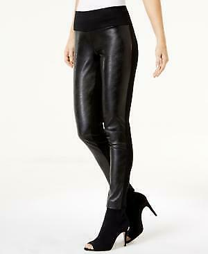 INC Faux-Leather-Front Skinny Side Striped Pants, Various Sizes