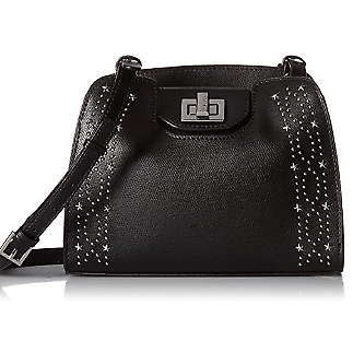 Calvin Klein Clementine Mercury Leather and Celestial Stud Embellished Crossbody