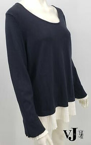 Charter Club Womens Therese Ruffled Neck Blouse ,Size XL