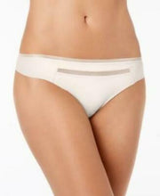 Calvin Klein Invisibles Mesh-trim Thong, Ivory, Small