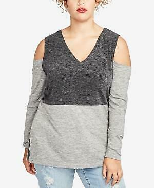 Rachel Roy Women's Cold Shoulder Pullover Long Sleeve V Neck Top