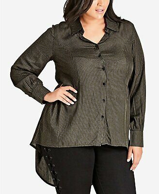City Chic Plus Size Autumn Spell Button-Up Top, Size 16