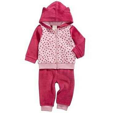 First Impressions Baby Girls 2-Pc. Minky Hoodie and Pants Set