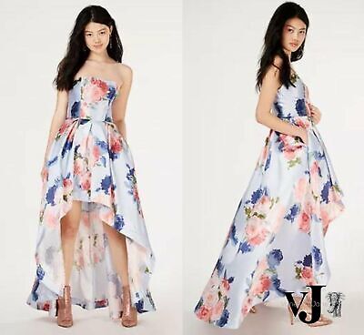 Speechless Juniors Strapless Floral High-Low Gown, Various Sizes (With Defect)