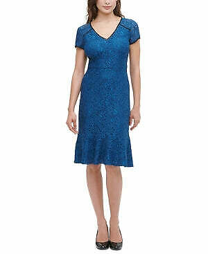 Kensie Womens Lace Flounce Dress, Size 0