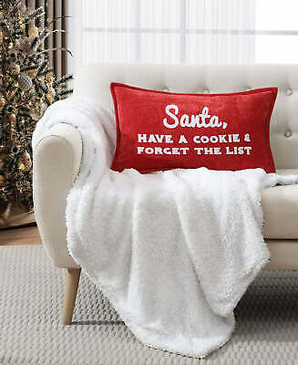 Lacourte Santa Cookie List Decorative Pillow, 14″ x 24″