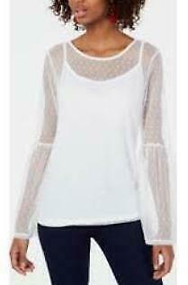 Ultra Flirt by Ikeddi Juniors Mesh Bell-Sleeve Top, Size Medium