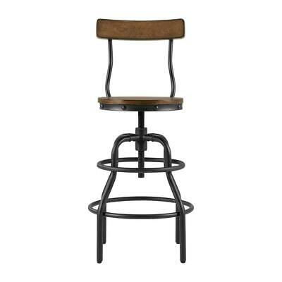 Home Decorators Collection Hamrick Industrial Adjustable Height Bar Stool, Black