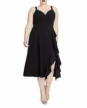 Rachel Rachel Roy Womens Plus Size Ruffled Faux-Wrap Dress, Size 20W