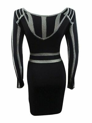 Guess Metallic-Stripe Sweater Dress, Size 6