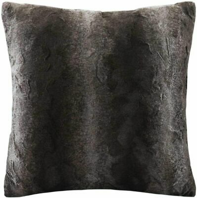 Madison Park Zuri Faux Fur Throw Pillows for Couch Bed, 20x20, Chocolate