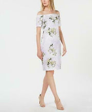 Calvin Klein Women's Off-The-Shoulder Floral Scuba Sheath Dress