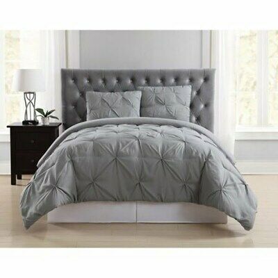 Truly Soft 3Pc Pleated Full/Queen Comforter Set – Gray