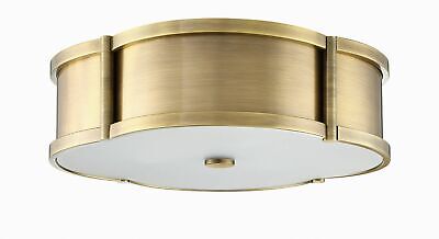 Park Harbor PHFL4133 Pewter 3 Light 15-3/8 Wide Flush Mount Drum Ceiling