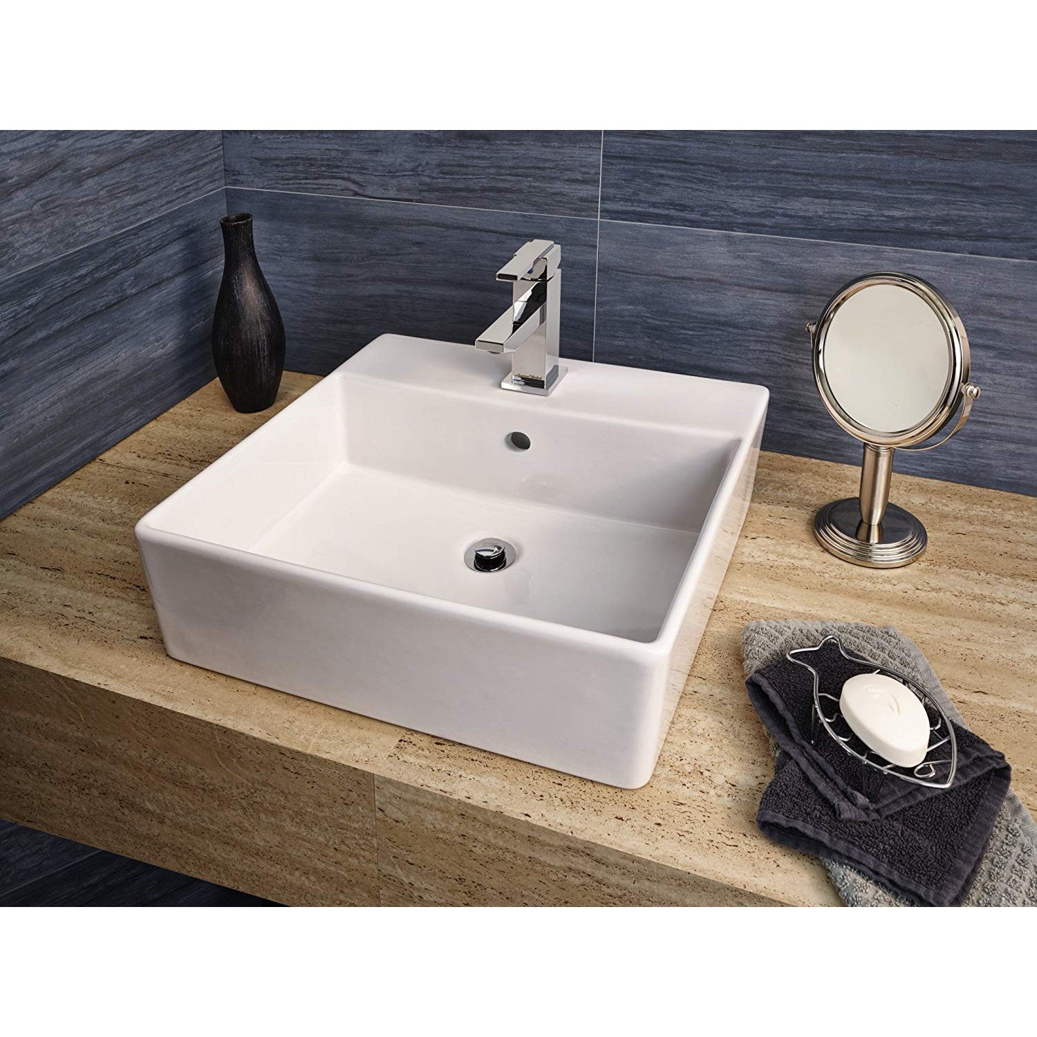 American Standard 0552001.020 Loft Above Counter Sink with Faucet Hole, White