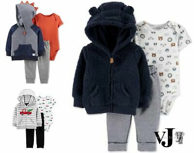 Carters Baby Boys 3-Pc. Hooded Fleece Jacket, Bodysuit and Pants