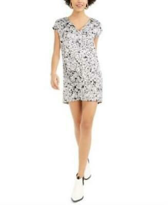 Bar Iii Printed Satin Shift Mini Dress, Size XS