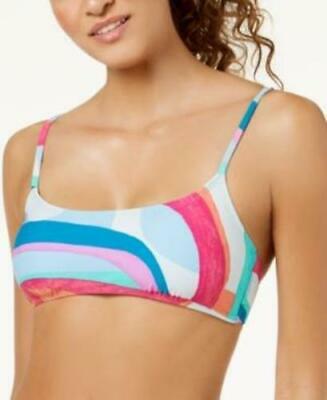 Hula Honey Juniors Flying Colors Printed Strappy-Back Bikini Top, Size XL