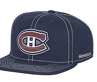 NHL Montreal Canadiens Mens Oversized Logo Flat Visor Flex Cap Large/X-Large