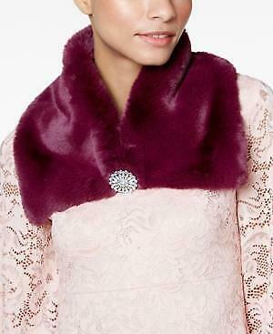 INC International Concepts Womens Purple Faux Fur Scarf Collar