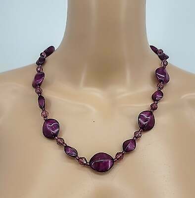 Resin Stone Purple Necklace