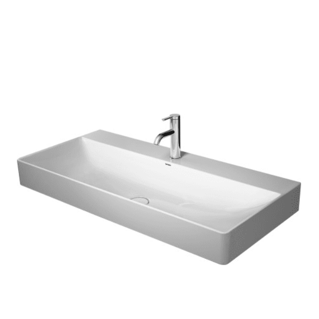 Duravit DuraSquare 39-3/8 Rectangular Ceramic Wall Mounted Bathroom Sink