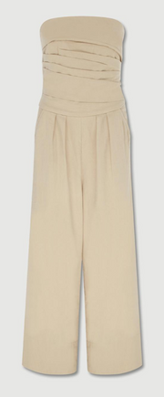 Free People Blake Strapless Jumpsuit in Parchment, Size Small