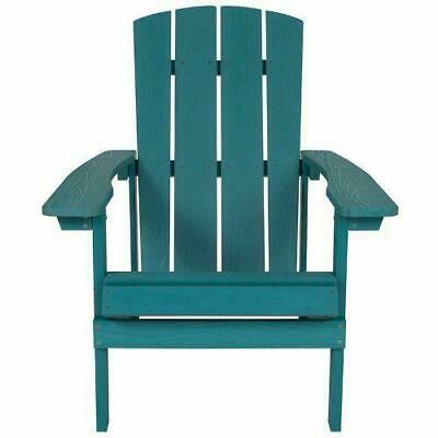 Flash Furniture Charlestown All-Weather Adirondack Chair in Sea Foam Faux Wood
