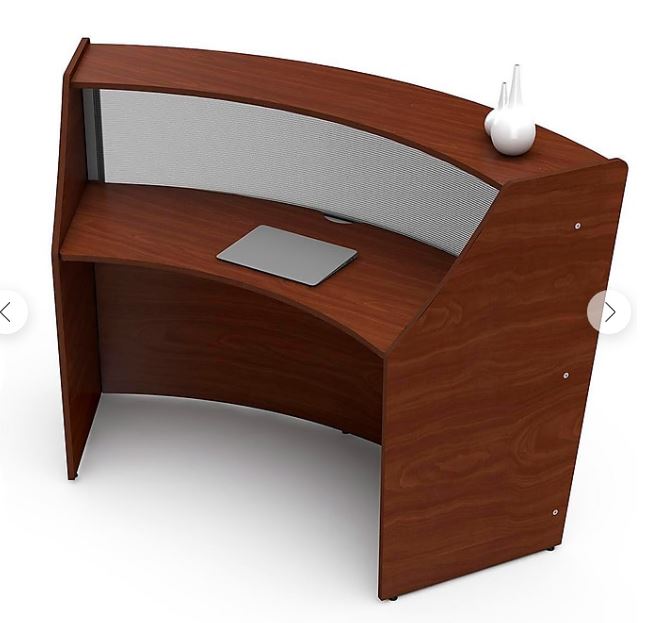 Linea Italia, Inc 70W Curved Reception Desk, Cherry