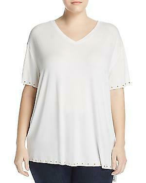 One A Womens Plus Embellished V-Neck Blouse, Size 1X