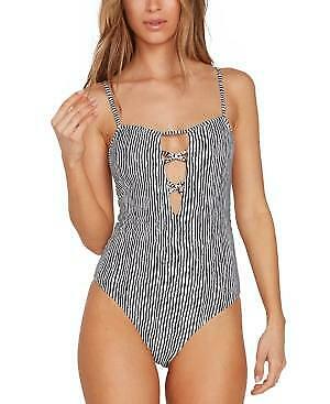 Volcom Stripe Away Printed One-Piece Swimsuit-XL/Black Stripe Away