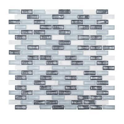Jeffrey Court Alaskan Chill Blue 11.5x 11.625 Stone and Glass Mosaic Tile