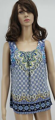 Chicos Travelers Womens Slinky Sleeveless Blouse Mandala Print, Size 1