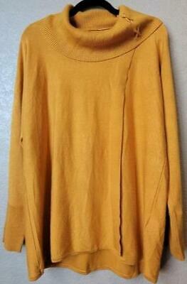 Jm Collection Faux-Wrap Cowl-Neck Sweater-S/Golden Poppy