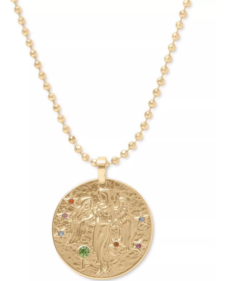 Lucky Brand Pave Coin Pendant Necklace – Women’s Ladies Accessories Jewelry Neck