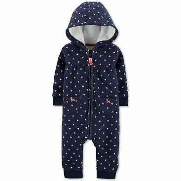 Carter'sGirls Fleece Hooded Coverall ,Size 18 Months