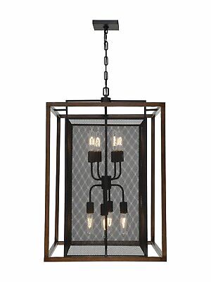 Varaluz Rio Lobo 8 Light Pendant, Dark Oak/Black - 285P08DOBL