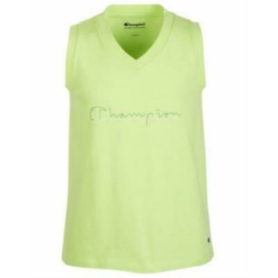 Champion Big Girls Script Logo Tank Top - Bright Green, Size XL