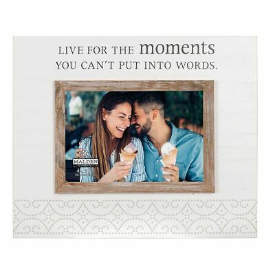 Malden “Live for the Moments” 4″ x 6″ Frame, White, 4X6