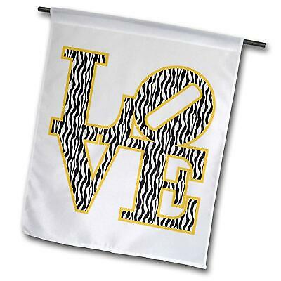 Garden Flag, 12 by 18-Inch Love with Vertical Zebra Stripes