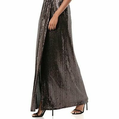 Calvin Klein Womens One-Shoulder Metallic Gown