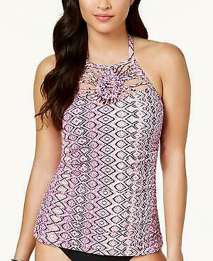 Island Escape Cabo Sands Printed High-Neck Tankini Top, Size 8