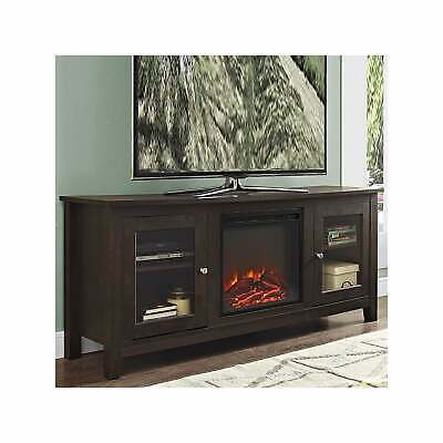 Walker Edison 58 Wood Media TV Stand Console With Fireplace