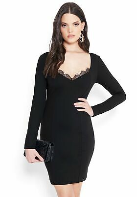Bebe Womens  Lace Back Dress - BLACK / M