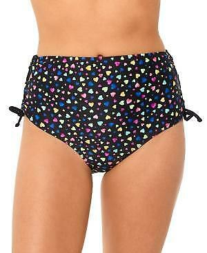 Salt + Cove Juniors Hearts Printed High-Waist Bikini Bottoms, Size Medium